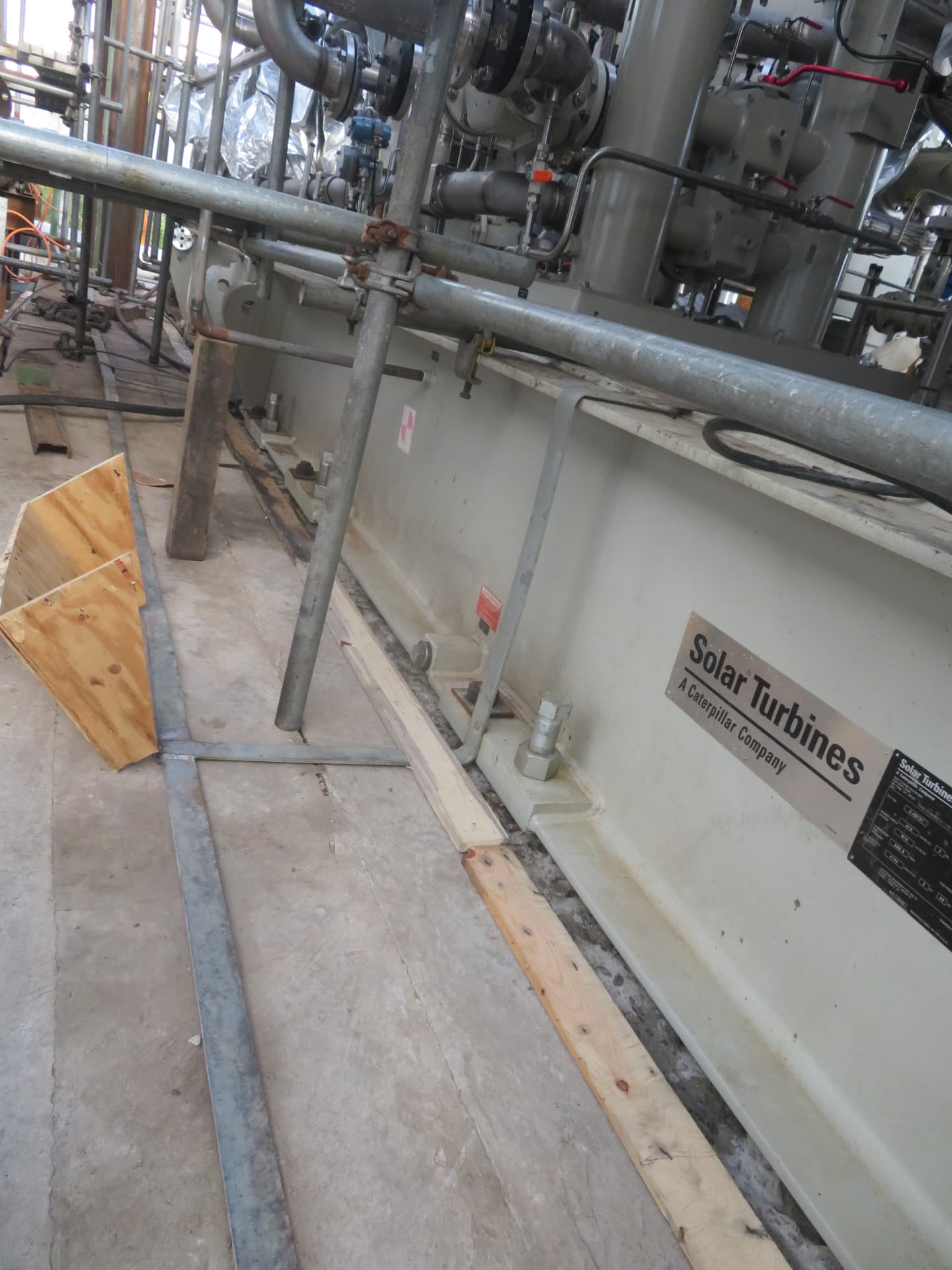 Finished grouting along the length of the equipment base