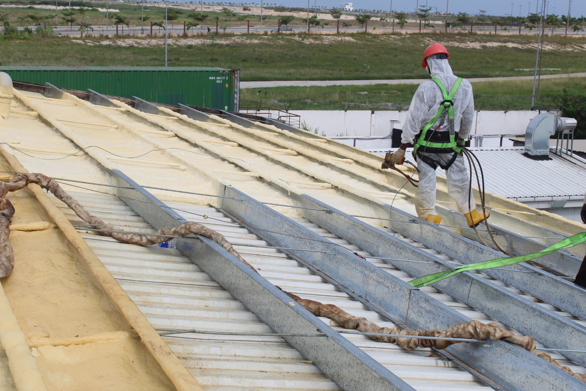 Spray Foam Insulation of Room Top